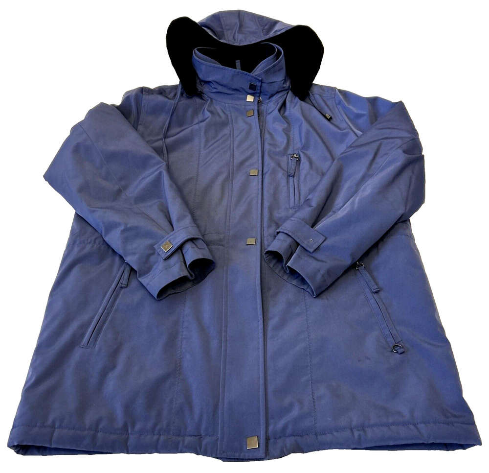 Liz Claiborne Women's Hooded Coat Jacket Size Blue Large Parka